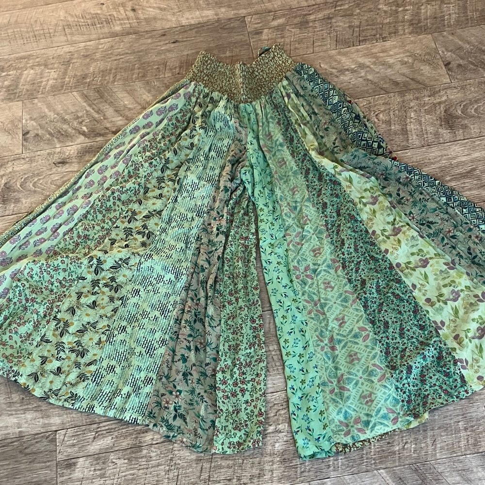 Blue Sky cotton Festival Boho Wide Leg Pants Small